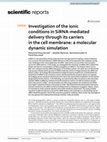 Research paper thumbnail of Investigation of the ionic conditions in SiRNA-mediated delivery through its carriers in the cell membrane: a molecular dynamic simulation