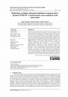 Research paper thumbnail of Reflections on higher education institutions responses intra-period COVID-19: A road towards a new normal in Arab universities