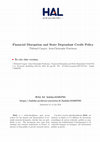 Research paper thumbnail of Financial disruption and state dependent credit policy