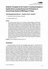 Research paper thumbnail of Students’ Perception on the Teacher’s Teaching Strategies in English Online Learning During Covid-19 Pandemic at Second Grade Student of SMA Negeri 3 Palopo