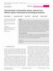 Research paper thumbnail of Characterization of Amaranthus spinosus collected from different regions: Phytochemical and biological properties