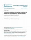 Research paper thumbnail of An Educational Resource for Young Adults with Disabilities, Their Caregivers, and Clinicians in the Driver Learning Environment