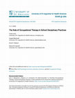 Research paper thumbnail of The Role of Occupational Therapy in School Disciplinary Practices