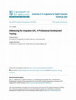 Research paper thumbnail of Addressing the Unspoken ADL: A Professional Development Training