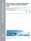 Research paper thumbnail of Effect of anionic and cationic substitutions on the magnetic property of hydrated α-MnO2