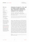 Research paper thumbnail of Utilisation of waste Cu-, Mn-and Fe-loaded zeolites generated after wastewater treatment as catalysts for air treatment