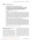 Research paper thumbnail of Quelles sont les interventions efficaces d’aide à l’arrêt du tabac chez la femme enceinte ?