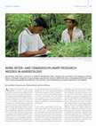 Research paper thumbnail of More inter- and transdisciplinary research needed in agroecology