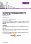 Research paper thumbnail of First quantitative assessment of the adsorption of a fluorocarbon gas on phospholipid monolayers at the air/water interface