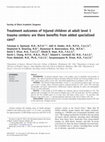 Research paper thumbnail of Treatment outcomes of injured children at adult level 1 trauma centers: are there benefits from added specialized care?