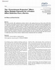 Research paper thumbnail of The “Commitment Projection” Effect: When Multiple Payments for a Product Affect Defection from a Service