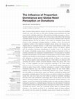 Research paper thumbnail of The Influence of Proportion Dominance and Global Need Perception on Donations