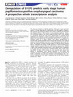 Research paper thumbnail of Deregulation of SYCP2 predicts early stage HPV+ oropharyngeal carcinoma - a prospective whole transcriptome analysis