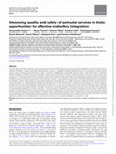 Research paper thumbnail of Advancing quality and safety of perinatal services in India: opportunities for effective midwifery integration