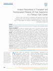 Research paper thumbnail of Invasive Nocardiosis in Transplant and Nontransplant Patients: 20-Year Experience in a Tertiary Care Center