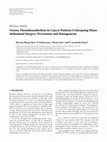 Research paper thumbnail of Venous Thromboembolism in Cancer Patients Undergoing Major Abdominal Surgery: Prevention and Management