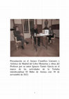 Research paper thumbnail of Presentación en el Ateneo Científico Literario y Artístico de Madrid del Libro Memorias y obras del Profesor por su autor Ignacio Tamés García en el marco de las actividades de la Tertulia interdisciplinar El Búho de Atenea este 30 de noviembre de 2022