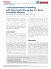 Research paper thumbnail of Aceruloplasminemia Presenting with Asymmetric Chorea Due to a Novel Frameshift Mutation