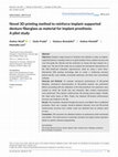 Research paper thumbnail of Novel 3D printing method to reinforce implant‐supported denture fiberglass as material for implant prosthesis: A pilot study