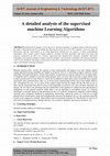 Research paper thumbnail of A detailed analysis of the supervised
machine Learning Algorithms