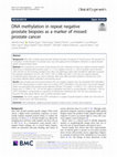 Research paper thumbnail of DNA methylation in repeat negative prostate biopsies as a marker of missed prostate cancer