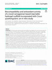 Research paper thumbnail of Biocompatibility and antioxidant activity of a novel carrageenan based injectable hydrogel scaffold incorporated with Cissus quadrangularis: an in vitro study