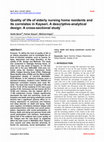 Research paper thumbnail of Quality of life of elderly nursing home residents and its correlates in Kayseri. A descriptive-analytical design: A cross-sectional study