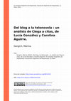 Research paper thumbnail of Del blog a la telenovela: un análisis de Ciega a citas , de Lucía González y Carolina Aguirre