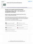 Research paper thumbnail of Dengue virus specific dual HLA binding T cell epitopes induce CD8+ T cell responses in seropositive individuals