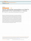 Research paper thumbnail of Specific hippocampal representations are linked to generalized cortical representations in memory