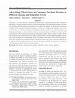 Research paper thumbnail of Advertising Effectiveness on Consumer Purchase Decision at Different Income and Education Levels