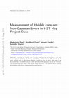 Research paper thumbnail of Measurement of Hubble constant: non-Gaussian errors in HST Key Project data