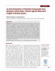 Research paper thumbnail of In silico Evaluation of Selected Compounds from Bergenia ciliata (Haw.) Sternb against Molecular Targets of Breast Cancer