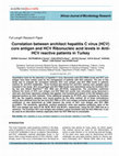 Research paper thumbnail of Correlation between architect hepatitis C virus (HCV) core antigen and HCV Ribonucleic acid levels in Anti-HCV reactive patients in Turkey