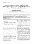 Research paper thumbnail of Numerical Solution of Nonlinear Singular Ordinary Differential Equations Arising in Biology Via Operational Matrix of Shifted Legendre Polynomials