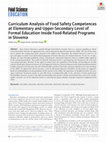 Research paper thumbnail of Curriculum Analysis of Food Safety Competences at Elementary and Upper-Secondary Level of Formal Education Inside Food-Related Programs in Slovenia