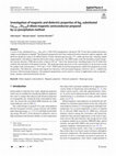 Research paper thumbnail of Investigation of magnetic and dielectric properties of Agx-substituted Co0.05−x Zn0.95O dilute magnetic semiconductor prepared by co-precipitation method