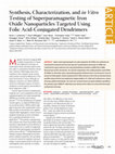 Research paper thumbnail of Synthesis, Characterization, and in Vitro Testing of Superparamagnetic Iron Oxide Nanoparticles Targeted Using Folic Acid-Conjugated Dendrimers