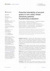 Research paper thumbnail of Potential tolerability of ancient grains in non-celiac wheat sensitivity patients: A preliminary evaluation