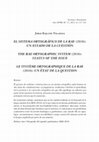 Research paper thumbnail of Le Système Ortographique De La Rae (2010): Un État De La Question