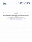 Research paper thumbnail of Novel methods to measure the gravitational constant in space