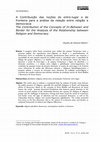 Research paper thumbnail of A Contribuição das noções de entre-lugar e de fronteira para a análise da relação entre religião e democracia The Contribution of the Concepts of In-Between and Border for the Analysis of the Relationship between Religion and Democracy