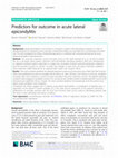 Research paper thumbnail of Predictors for outcome in acute lateral epicondylitis