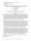 Research paper thumbnail of Pedagogical implications of teaching codes of ethics at tertiary level: An Italian case study