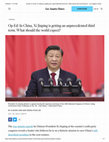 Research paper thumbnail of Op-Ed: In China, Xi Jinping is getting an unprecedented third term. What should the world expect? -Los Angeles Times (With Gi-Wook Shin)