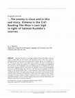 Research paper thumbnail of '…The enemy is close and in this sad story, Ximena is the Cid': Reading The Moor's Last Sigh in light of Salman Rushdie's sources