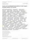 Research paper thumbnail of Country‐level and individual‐level predictors of men's support for gender equality in 42 countries