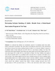 Research paper thumbnail of Decreasing In-home Smoking of Adults—Results from a School-based Intervention Program in Viet Nam