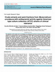 Research paper thumbnail of Crude extracts and semi-fractions from Myracrodruon urundeuva with antibacterial activity against American type culture collection (ATCC) strains of clinical relevance