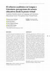 Research paper thumbnail of El refuerzo académico en Lengua y Literatura: percepciones de actores educativos desde la praxis virtual